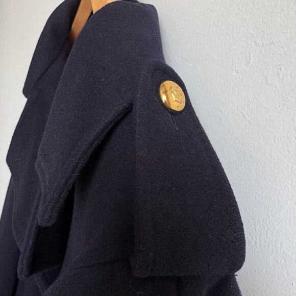 Vintage Wool FLORENCE TRAVIS Navy Pea Coat - Picture 5 of 7